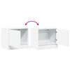 vidaXL Wall-mounted Bedside Cabinet with LED Lights White
