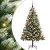 vidaXL Artificial Hinged Christmas Tree with Flocked Snow 180 cm