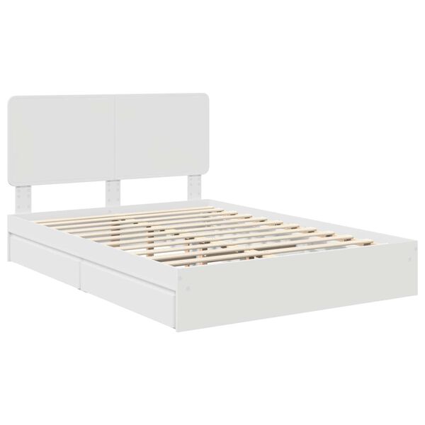 vidaXL Storage Bed with Headboard White 160 x 200 cm Engineered Wood