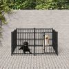 vidaXL Outdoor Dog Kennel Steel 3.75 m&sup2;