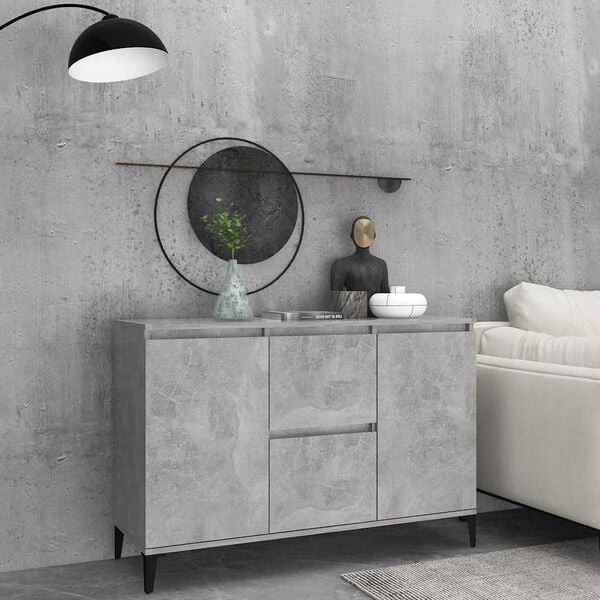 vidaXL Sideboard Concrete Grey 102x35x70 cm Engineered Wood
