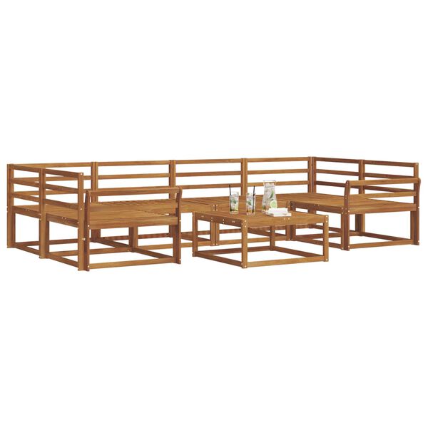 vidaXL Outdoor Sofa Set 7 pcs Natural Solid Acacia Wood
