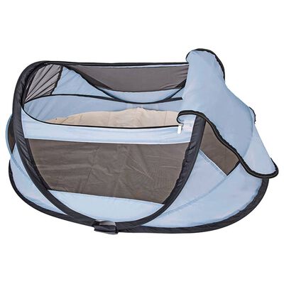 DERYAN Pop-up Travel Cot BabyBox with Mosquito Net Sky Blue