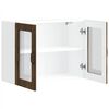 vidaXL Kitchen Wall Cabinet with Glass Door Lucca Smoked Oak Engineered Wood