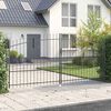 vidaXL Double Gate with Lock Grey 400 x 224.5 cm Steel