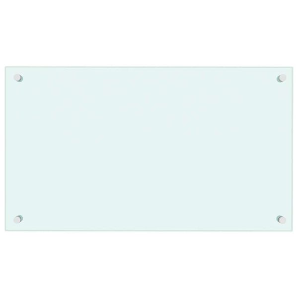 vidaXL Kitchen Backsplash White 70 x 40 cm Tempered Glass