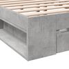 vidaXL Bed Frame with Drawers without Mattress Concrete Grey 140x200 cm