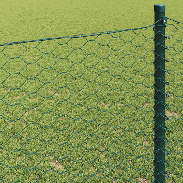 vidaXL Hexagon Fence Green 0.4 x 100 m Steel