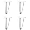 vidaXL Hairpin Legs for Coffee Table 4 pcs White 20 cm Solid Steel