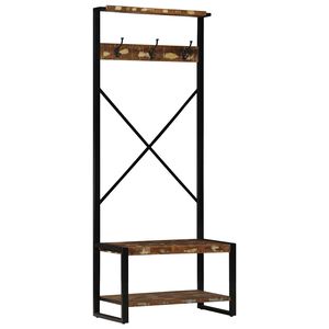 vidaXL Clothes Rack Multicolour 80x40x190 cm Solid Wood Reclaimed