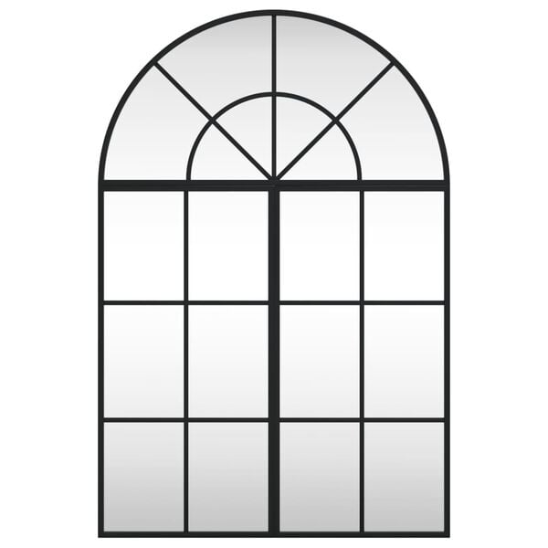 vidaXL Wall Mirror Black 60x90 cm Arch Iron