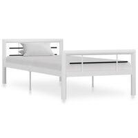 vidaXL Bed Frame White and Black Metal 100x200 cm