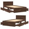 vidaXL Bed Frame with Headboard without Mattress Brown Oak 90x200 cm
