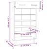 vidaXL Shoe Cabinet High Gloss White 60x35x105 cm Engineered Wood