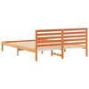 vidaXL Bed Frame with Headboard Wax Brown 160 x 220 cm Solid Pine Wood