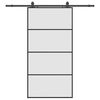 vidaXL Sliding Door with Hardware Set Black 102.5x205 cm ESG Glass