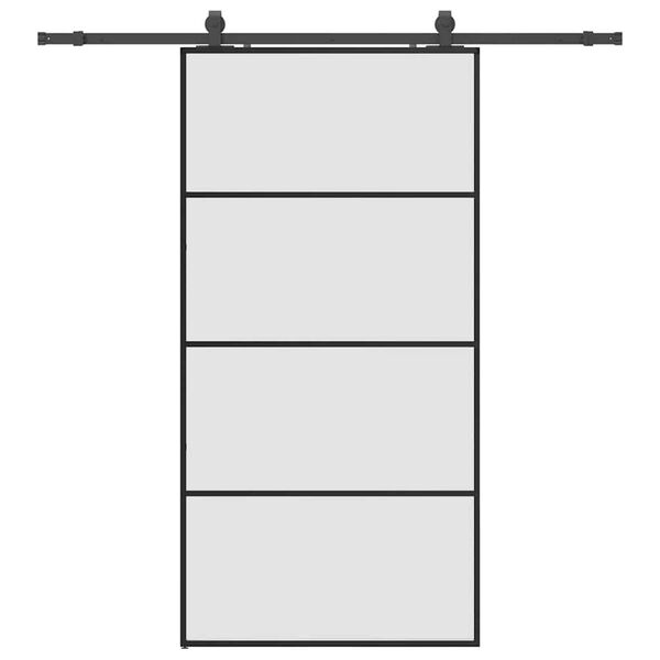 vidaXL Sliding Door with Hardware Set Black 102.5x205 cm ESG Glass