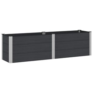 vidaXL Garden Raised Bed Black 200 x 50 x 54 cm WPC and Aluminium