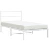 vidaXL Metal Bed Frame without Mattress with Headboard White 100x190cm