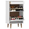 vidaXL Shoe Cabinet MOLDE White 59,5x35x103 cm Solid Wood Pine