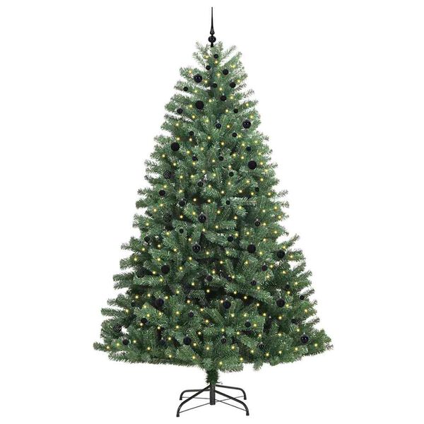 vidaXL Artificial Hinged Christmas Tree Green 270 cm PVC and Metal