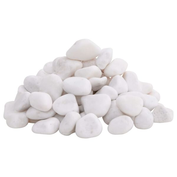 vidaXL Polished Pebbles 25 kg White 2-5 cm