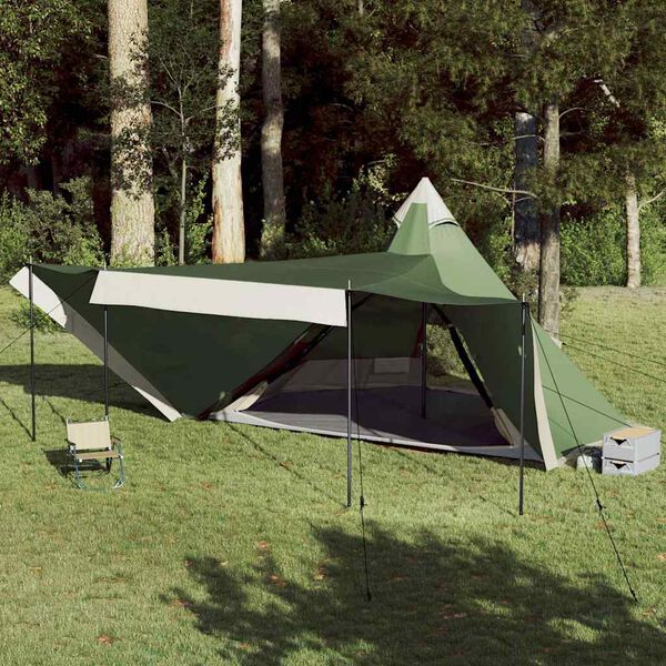 vidaXL Family Tent Tipi 8-Person Green Waterproof