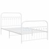vidaXL Metal Bed Frame without Mattress with Footboard White 107x203cm