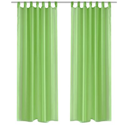 Apple Green Sheer Curtain 140 x 225 cm 2 pcs