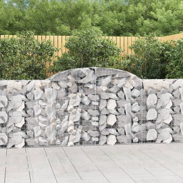 vidaXL Arched Gabion Baskets 12 pcs 300x30x100/120 cm Galvanised Iron