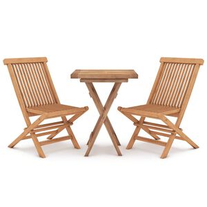 vidaXL 3 Piece Garden Dining Set Solid Wood Teak
