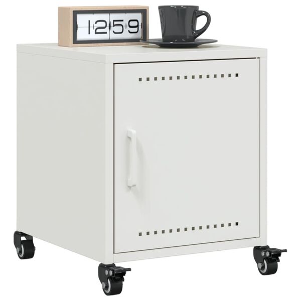 vidaXL Bedside Cabinets 2 pcs White 36x39x43.5 cm Steel