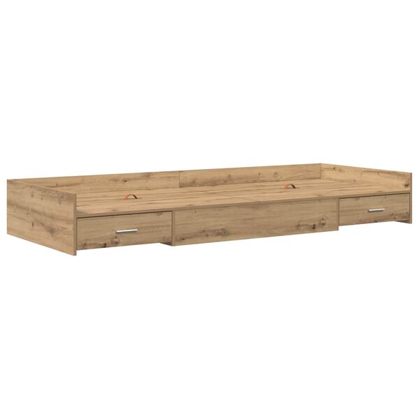 vidaXL Bed Frame with Drawer Artisan Oak 90 x 200 cm Engineered Wood