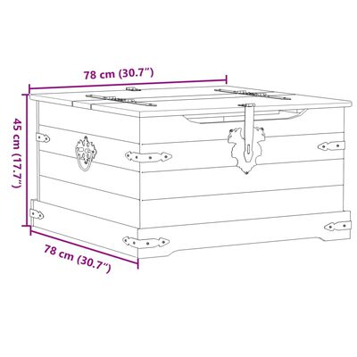 vidaXL Storage Box Corona 78x78x45 cm Solid Wood Pine