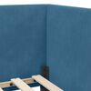 vidaXL Corner Bed Frame with Headboard Blue 90 cm x 190 cm Velvet