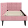 vidaXL Corner Bed Frame with Headboard Pink 80 cm x 200 cm Velvet