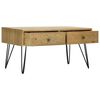 vidaXL Coffee Table with 2 Drawers Carving Brown 80x40x40.5 cm Wood