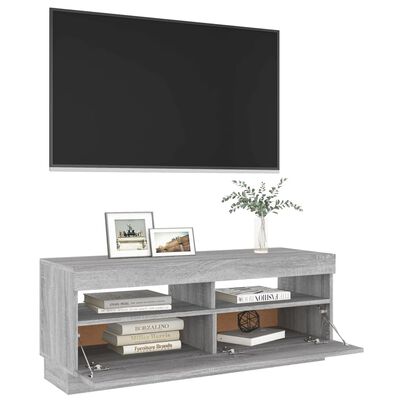 vidaXL TV Cabinet with LED Lights Grey Sonoma 100x35x40 cm