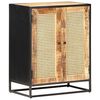 vidaXL Sideboard 60x35x75 cm Rough Mango Wood and Natural Cane