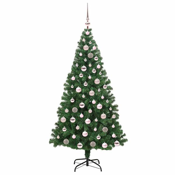 vidaXL Artificial Christmas Tree with 300 LEDs with Stand Green 180 cm