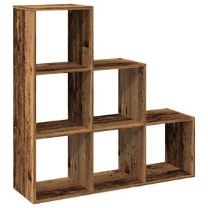 vidaXL Room Divider Bookcase 3-Tier Old Wood 99x29x99 cm Engineered Wood