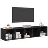 vidaXL TV Cabinet Set Wall-mounted 2 pcs Black Oak Engineered Wood