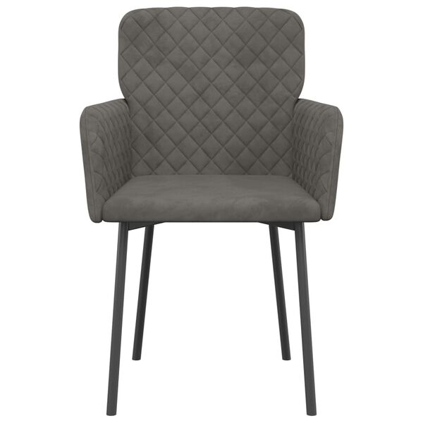 vidaXL Dining Chairs 2 pcs Dark Grey Velvet