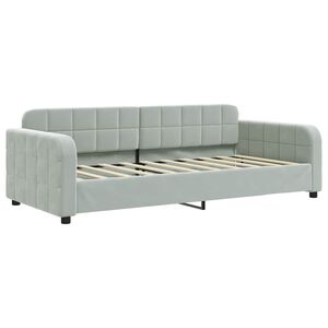 vidaXL Day Bed without Mattress Light Grey 90x190 cm Single Velvet