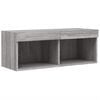 vidaXL 4 Piece TV Wall Units with LED Grey Sonoma Engineered Wood
