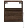vidaXL TV Wall Cabinets with LED Lights 2 pcs Brown Oak 41x31x45 cm