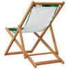 vidaXL Folding Beach Chair Leaf Pattern Solid Wood Eucalyptus and Fabric
