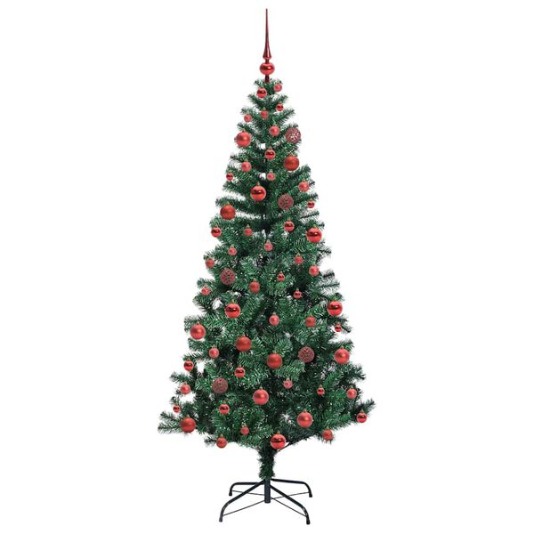 vidaXL Artificial Pre-lit Christmas Tree Green 180 cm PVC and Metal