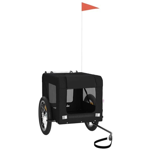 vidaXL Pet Bike Trailer Black Oxford Fabric&Iron