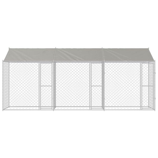 vidaXL Dog Cage Silver 600 x 200 x 256 cm Galvanised Steel